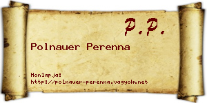 Polnauer Perenna névjegykártya
